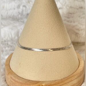 Italian 925 Sterling Silver Herringbone Bracelet Classic Minimalist Chain